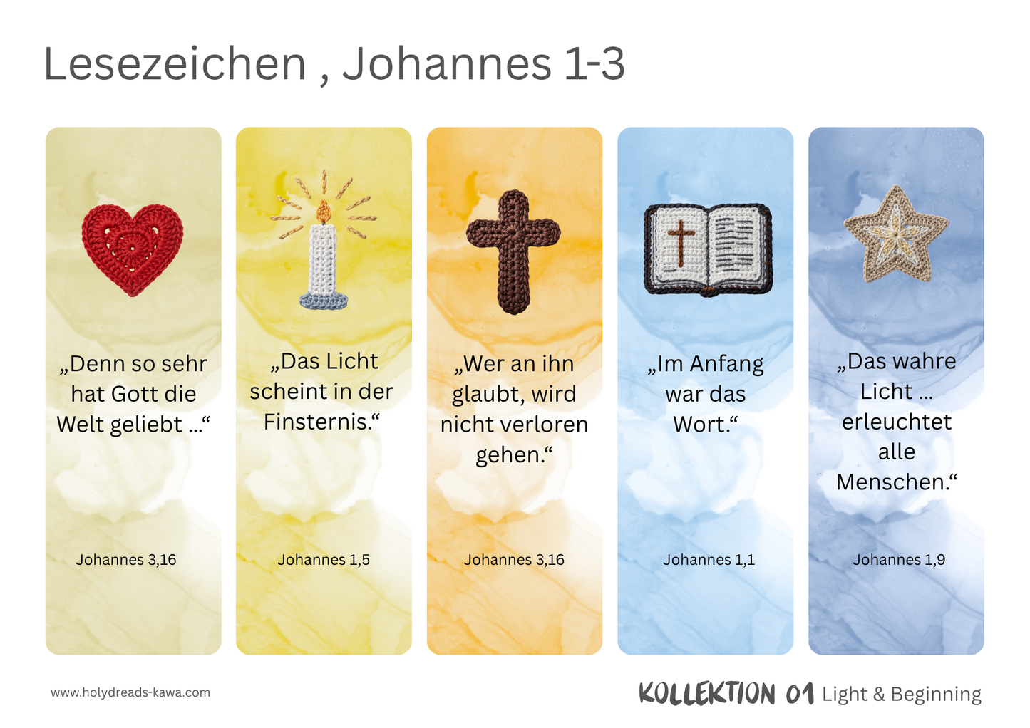 Lesezeichen Johannes 1-3 | Bibelverse & Motiv